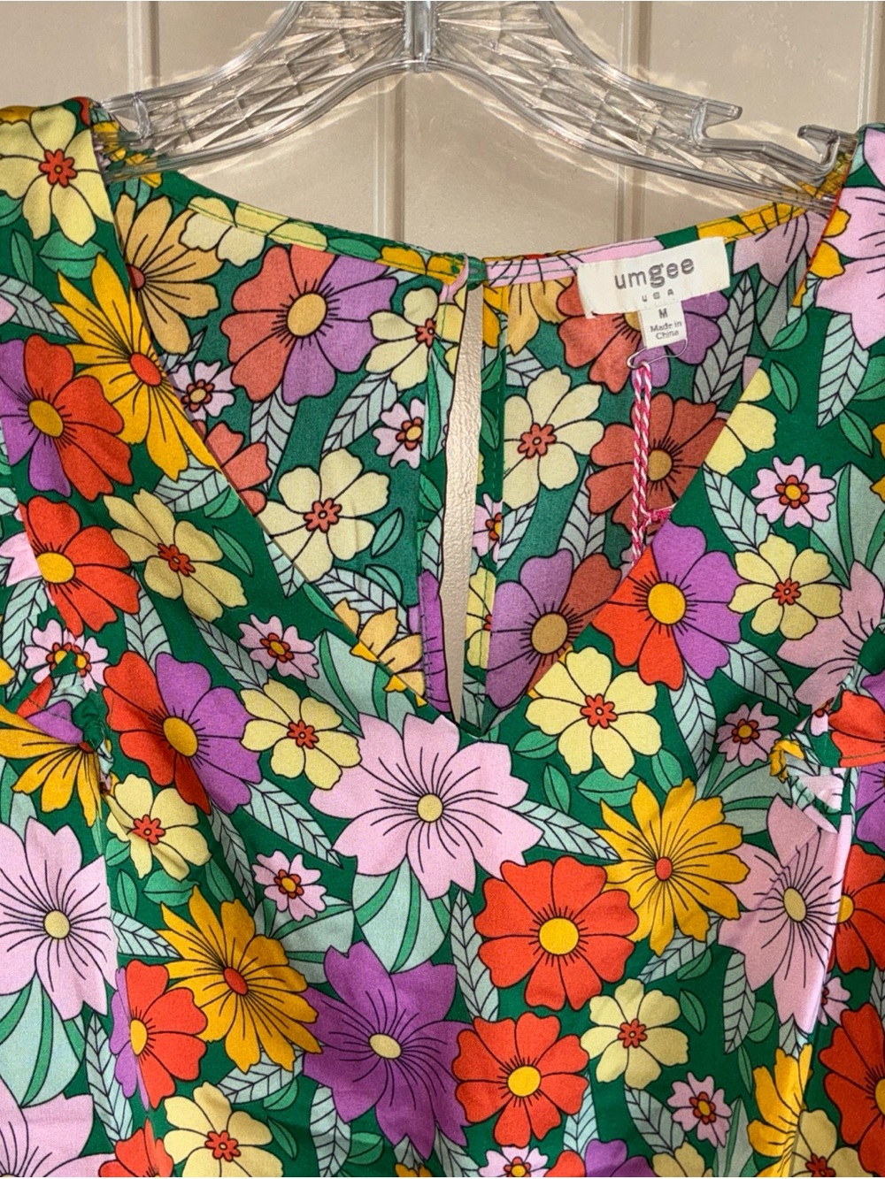 Umgee Green Floral Ruffle Romper - Picture 2 of 7